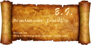 Brantweiner Izaiás névjegykártya